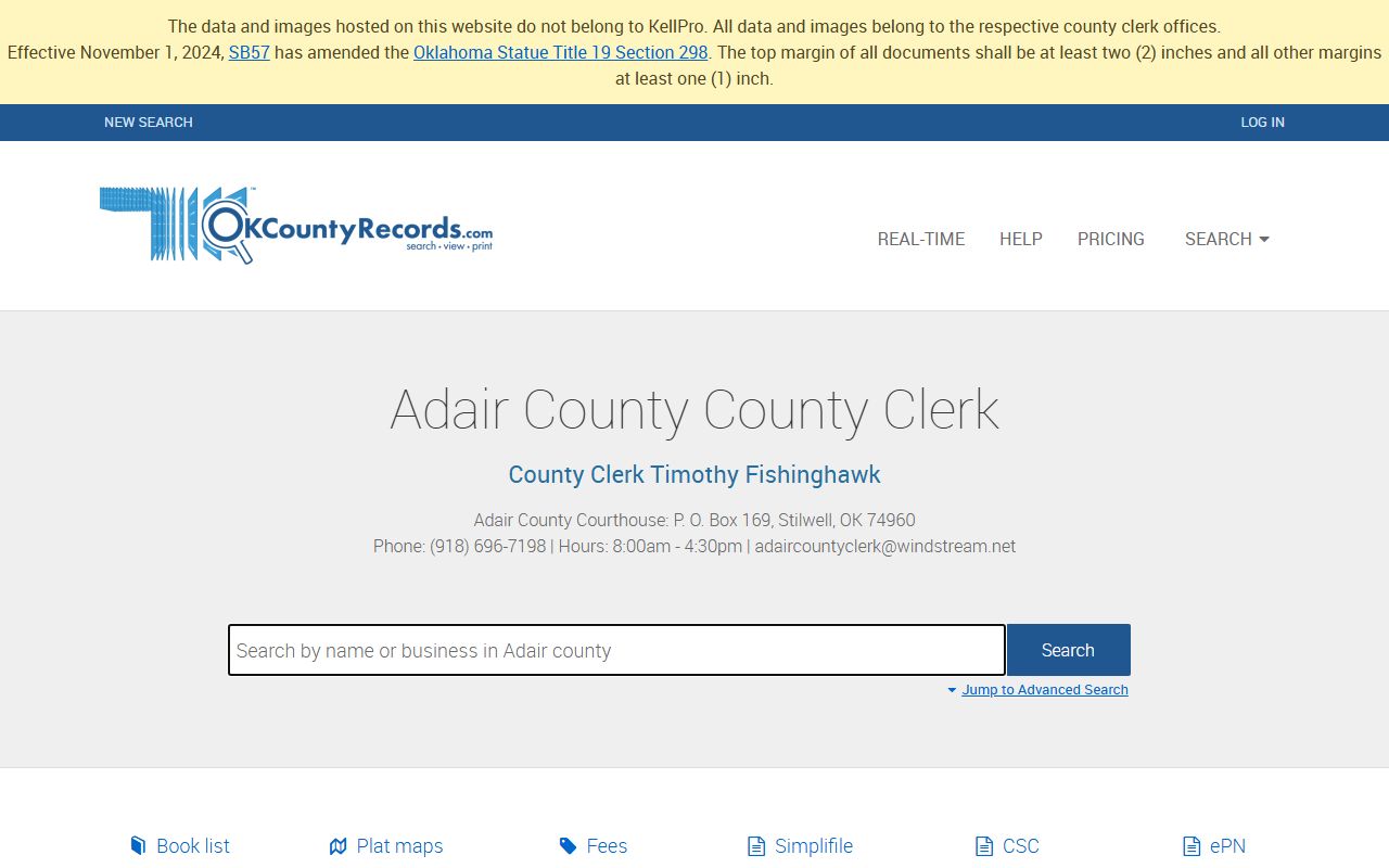 Adair County Unclaimed Money - County Clerk Records Portal