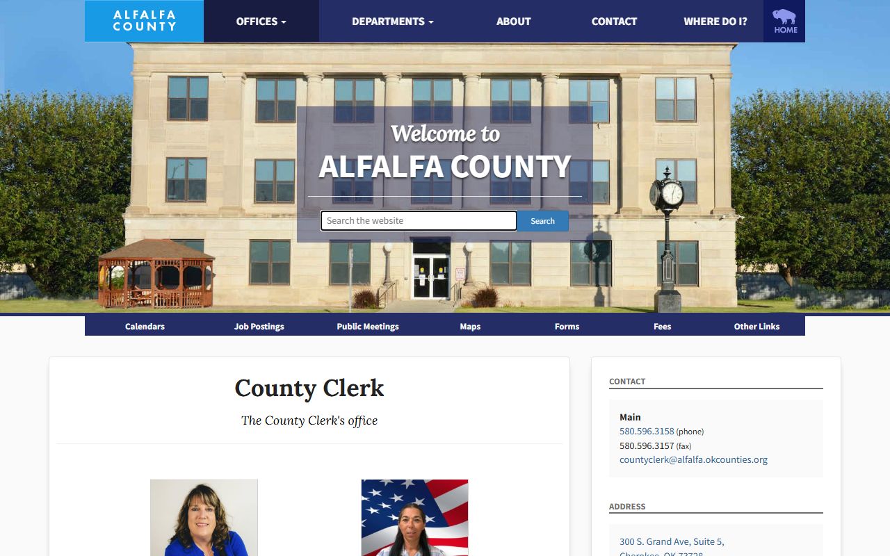 Alfalfa County Unclaimed Money - County Clerk Office