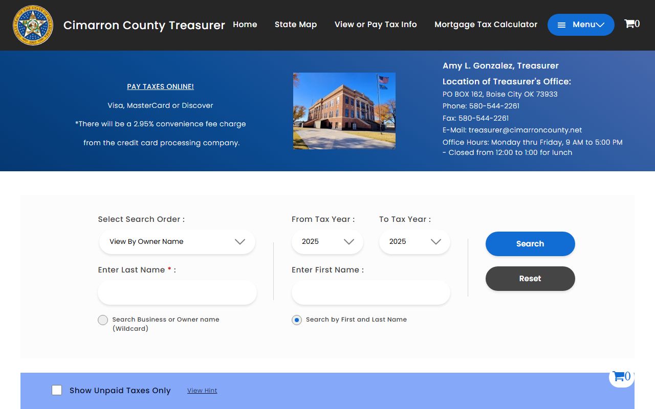 Cimarron County tax records search for unclaimed money
