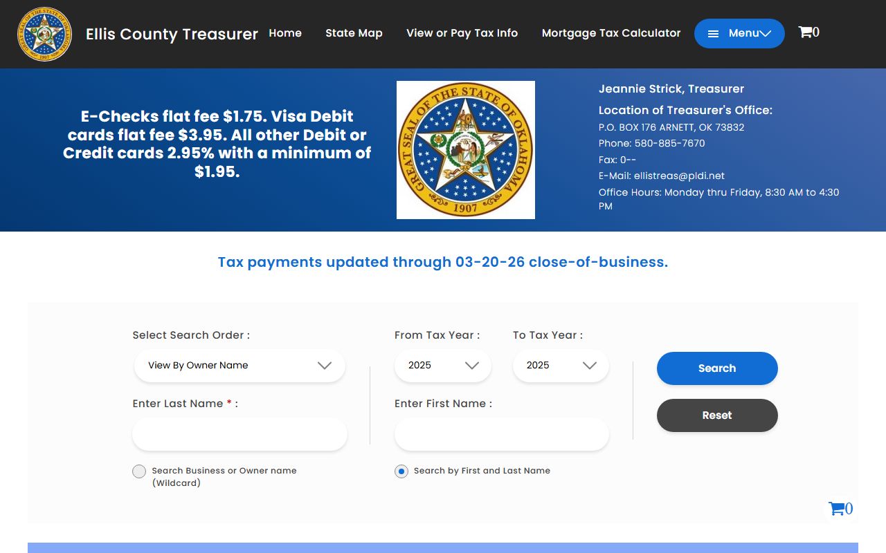 Ellis County tax roll database search for property taxes and unclaimed surplus