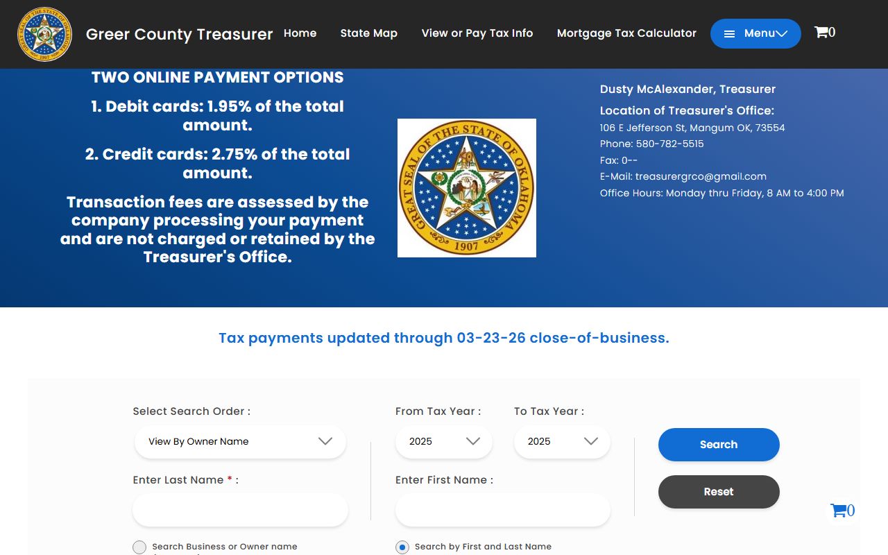 Greer County tax roll search for property records and surplus unclaimed funds