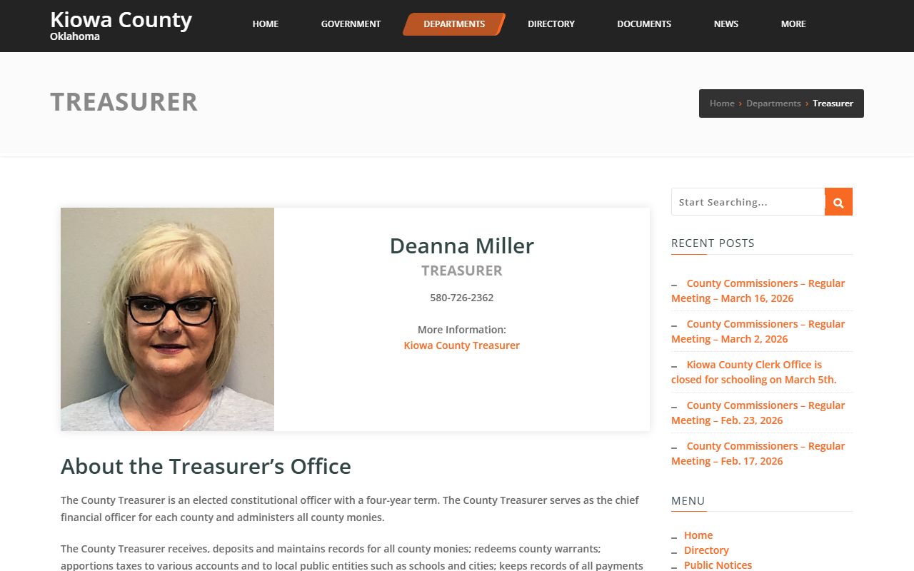 Kiowa County Unclaimed Money - Treasurer Office