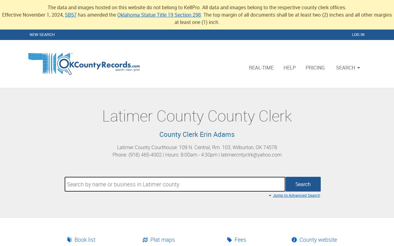Latimer County Unclaimed Money - County Clerk Records Portal