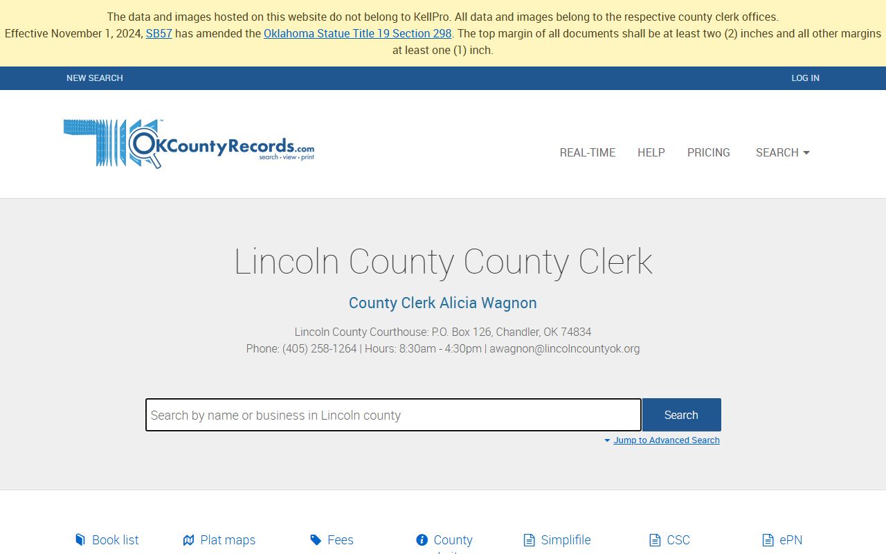 Lincoln County clerk records search portal for unclaimed money research