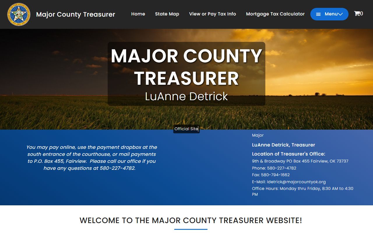 Major County tax records portal for property and unclaimed money research