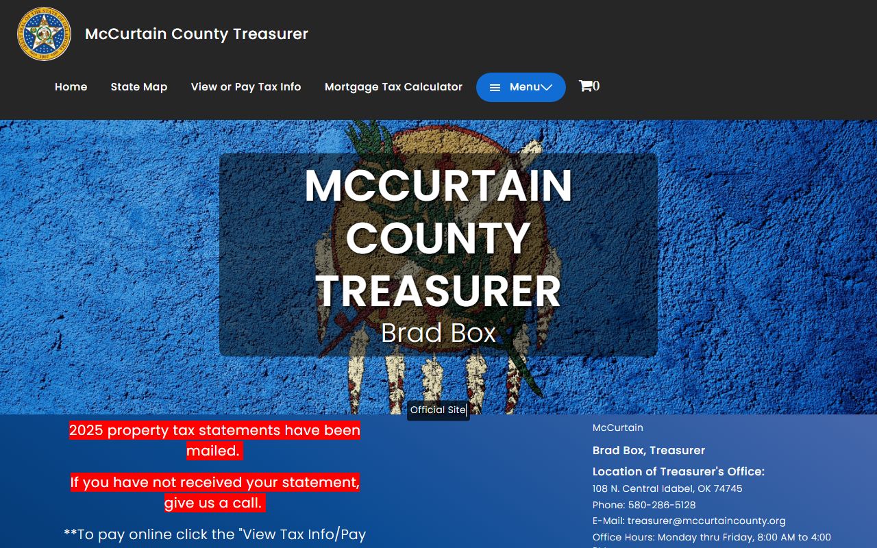 McCurtain County tax records database for property and unclaimed money research