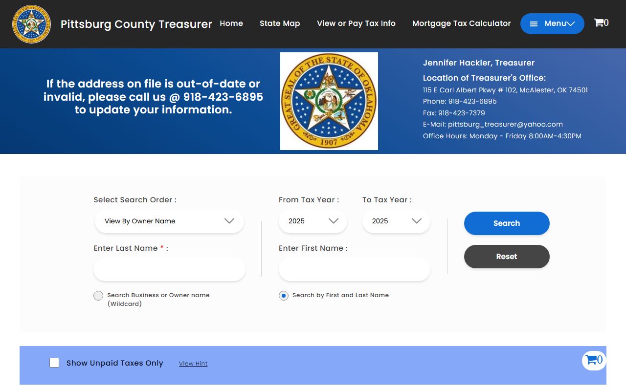Pittsburg County Unclaimed Money - Tax Records Portal