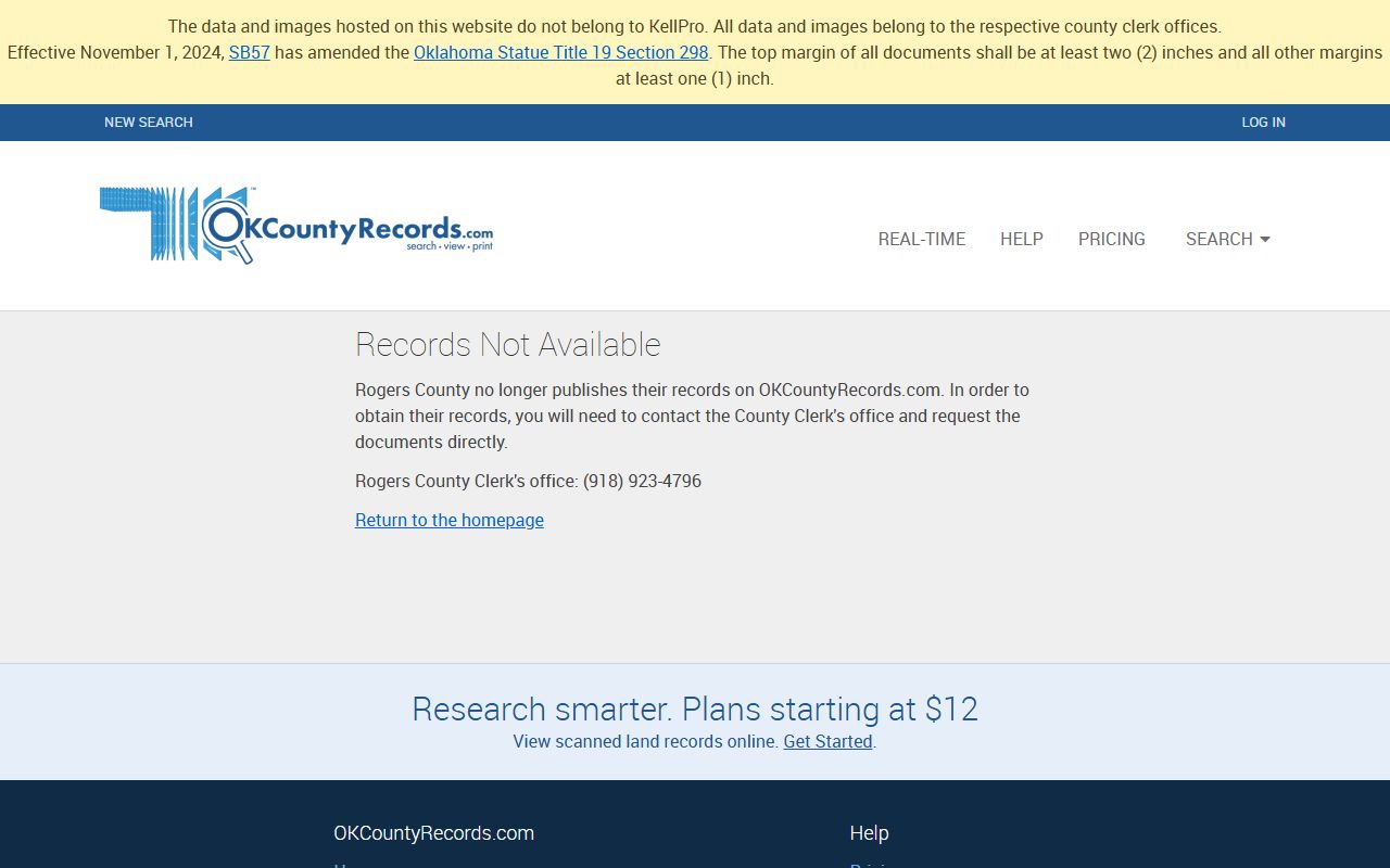 Rogers County Unclaimed Money - County Clerk Records Portal
