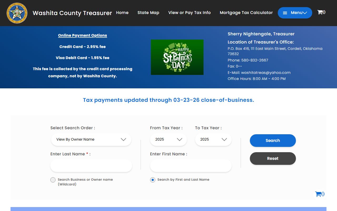 Washita County tax records search for unclaimed money