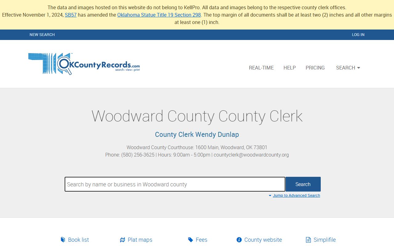 Woodward County clerk records search for unclaimed money in Woodward Oklahoma