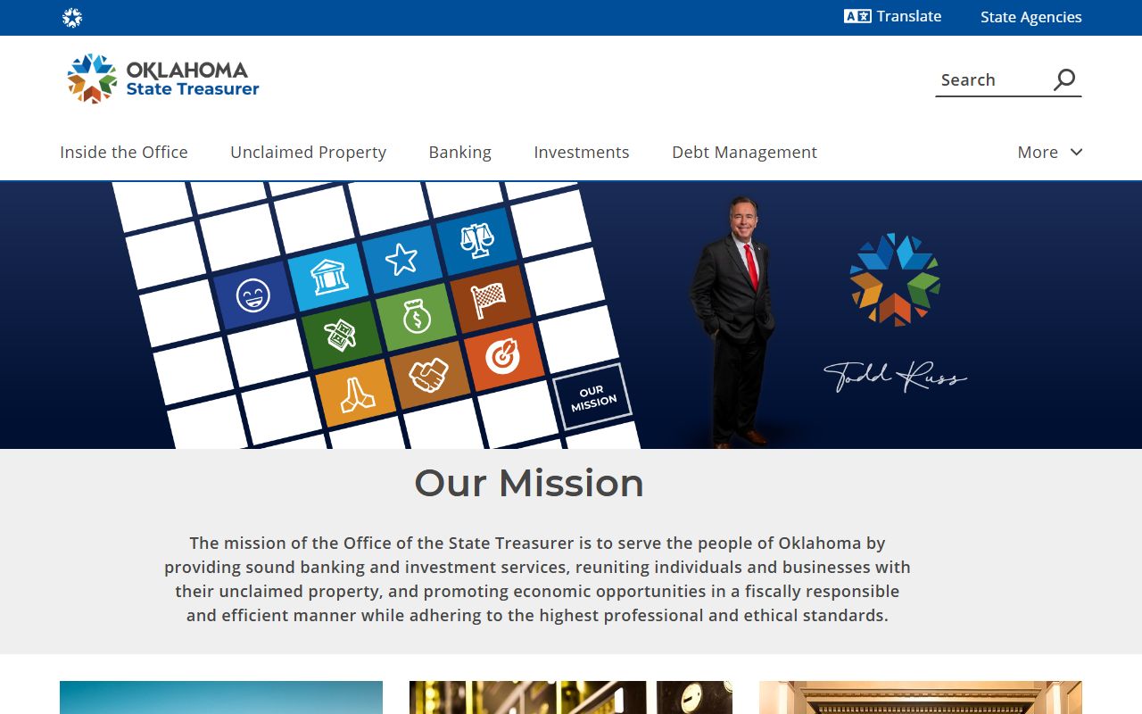 Oklahoma Unclaimed Property Holder Information Page at ok.gov